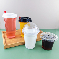 Wegwerp transparante plastic bekers voor Boba-thee, ijskoffie en fruitsap van Chinese fabrieken, met enkelwandige uitvoering en aangepast logo.