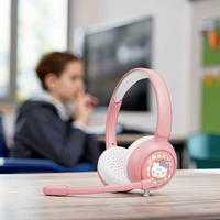 Earphone Qualcomm Terbaru untuk Anak, Pelindung Pendengaran Berkabel Over-Ear ENC IPX-3 Tahan Air dengan Bantalan Telinga Lembut Binaural untuk Anak-Anak
