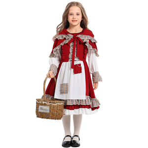 Disfraz de Caperucita Roja para adultos y niños para niñas, mujeres, Navidad, Halloween, Carnaval, disfraz de sirvienta, vestido de fiesta de Cosplay - Product Image 6