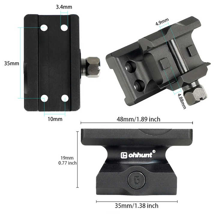 Ohhunt Hunting Optics Accessories Black Super Slim 21mm Base Red Dot ...