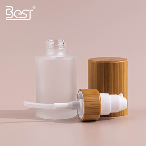 Chai thủy tinh với nắp tre trong kho chai mỹ phẩm cho huyết thanh và dầu thân thiện với môi bao bì cho chăm sóc da thấp moq bán buôn - Product Image 3