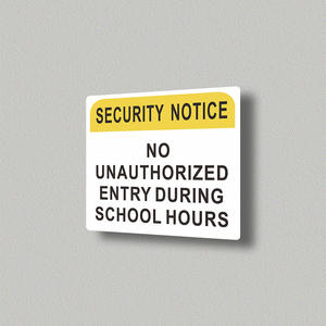 Panneau métallique d'avertissement de sécurité : Entrée non autorisée pendant les heures scolaires - Panneau de sécurité scolaire en aluminium durable pour portes - Product Image 3