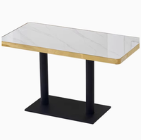 Ensemble table et chaise de restauration rapide moderne pour restaurants magasins de thé au lait combinaison de chaises de table de café rondes carrées en pierre frittée