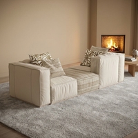 Ensemble de canapés modulaires sectionnels modernes et durables, compressés sous vide, livrés en boîte, pour la décoration de studio