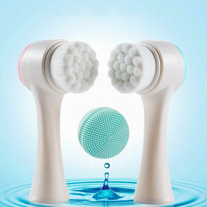 Lado doble de silicona limpiador Facial cepillo tamaño portátil para limpieza - Product Image 1