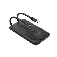 Batterie externe magnétique sans fil personnalisée avec support pour téléphone, batterie externe avec 2 câbles, portable, 5000 mAh, certifiée CCC