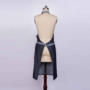 Denim Adjustable Halter Neck Apron Black And Blue Unisex Work Uniform Restaurant Bar Use - Product Image 1