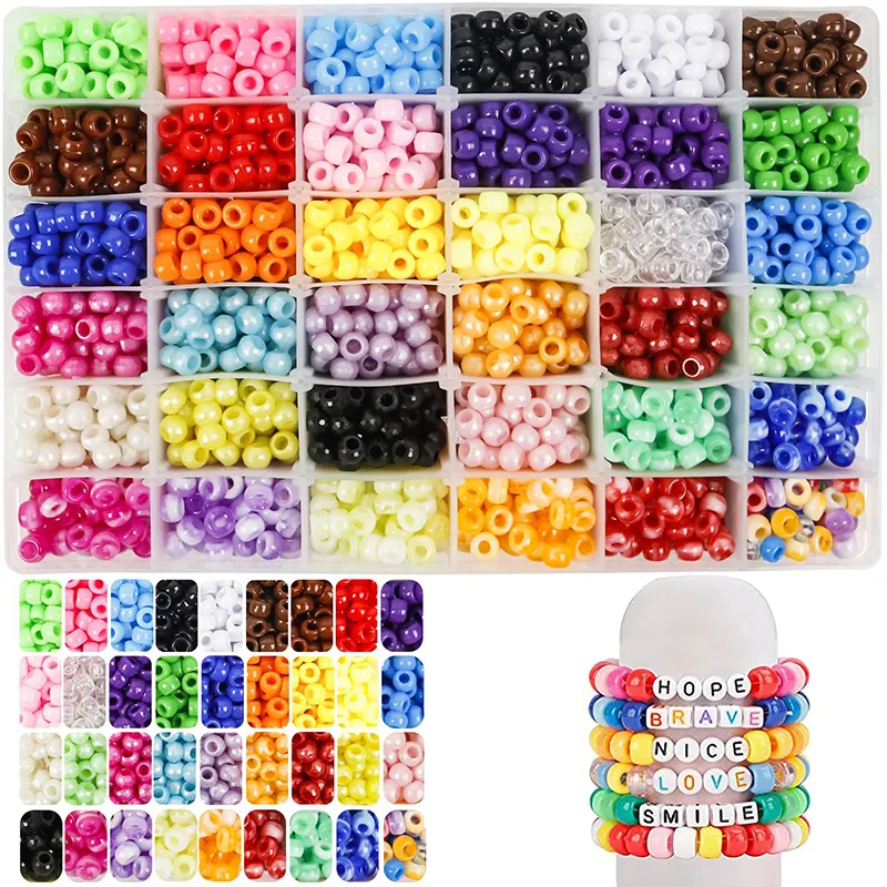 Atacado Beads Jóias Fazendo Kit DIY Cabelo Trança Glitter Meninas Cabelo Beads Para Tranças Cor Anéis