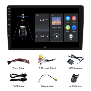 <span class=keywords><strong>Autoradio</strong></span> Android Double Din à écran tactile avec <span class=keywords><strong>WiFi</strong></span> GPS Mirror Link Lecteur multimédia de voiture Support avec caméra de recul - Product Image 2