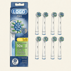 Cabezal de cepillo de dientes eléctrico reemplazable con logotipo personalizado OEM, material de nailon, cerdas medianas, para uso en hoteles, exteriores, hogares y minoristas - Product Image 1