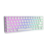 Clavier mécanique USB filaire personnalisé blanc 61 touches format compact 60 % portable pour gaming anti-ghosting éclairage multicolore