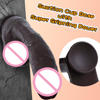 Nouveau Dildo Réaliste Noir de 10 Pouces en Silicone Liquide Souple avec Ventouse Puissante, Dildos Géants Réalistes pour Femmes et Hommes Gays