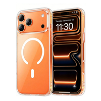 Étui de téléphone portable magnétique en TPU anti-empreintes digitales, verre trempé HD 9H de qualité AAA, sans bulles, personnalisé 3-en-1 pour 17 Pro