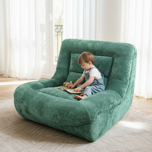 Fauteuil paresseux individuel en tissu sans cadre avec mousse à mémoire de forme, pour balcon, salon, inclinable, de loisirs, type pouf - Product Image 3