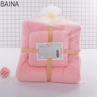 Vente en gros de kits de bain cheveux natation visage mains serviettes en microfibre serviette de bain en molleton corail