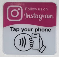 Tarjeta de Acrílico NFC para Redes Sociales y Reseñas de Google, Chip RFID de 13.56MHz, URL Programable, Resistente al Agua, con Soporte y Adhesivo