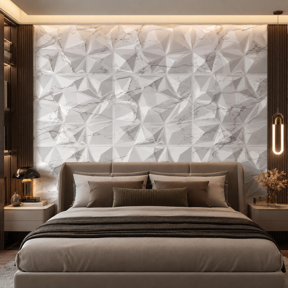 3D PVC Decorative Wall Cladding Marble Look Surface Hotel Showroom ...