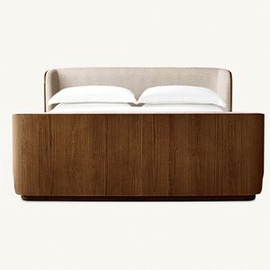 Base de Cama Doble Moderna de Lujo en Madera Sólida, Tamaño King/Queen, con Cabecera - Product Image 3