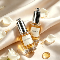 Flacon compte-gouttes en verre mat transparent personnalisé pour huiles essentielles, flacon à fond épais, réutilisable, pour produits cosmétiques et soins de la peau