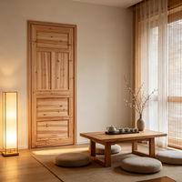 Porte en bois massif de sapin non composite, en bois entier sans matériau de remplissage