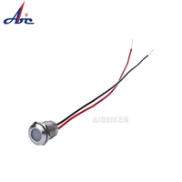 Lampe indicatrice LED 12mm 12-24V, panneau sphérique avec câble de 150mm, IP65, rouge, bleu, laiton chromé, 220V, lampe indicatrice métallique