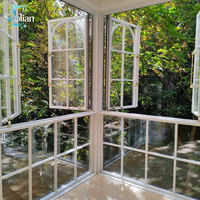 Ventana Abatible de Aluminio Estilo Francés Europeo con Vidrio Aislante Transparente para Arquitectura Residencial