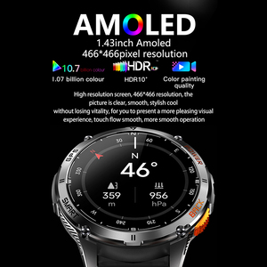EDS K67A Outdoor Sports <b>Watch</b> 530mAh Battery BT Call AMOLED Screen 3ATM GPS <b>Compass</b> Altitude Baromiter Flashlight 4GB Memory - Product Image 3