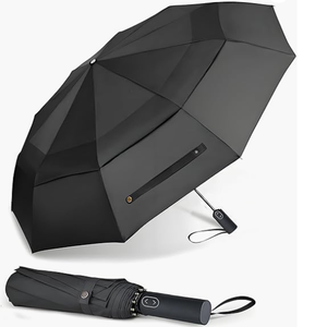 Parapluies d'affaires pour hommes, 10 nervures, <span class=keywords><strong>solide</strong></span>, coupe-vent, grande taille, automatique, noir, robuste, <span class=keywords><strong>parapluie</strong></span> pliant - Product Image 1