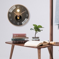 Jam Dinding Modern Senyap dengan Efek Cahaya dan Bayangan, Analog Quartz Sweep Second Movement, Kreatif Sederhana Mewah, Bertenaga Baterai