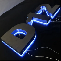 Letras de Canal Metálicas Acrílicas Retroiluminadas en 3D Personalizadas Resistentes a la Intemperie, Letrero LED para Publicidad e Iluminación de Talleres Mecánicos