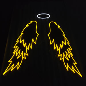 Быстрая глобальная доставка, Прямая поставка, бесплатный дизайн, продавец, Прямая поставка, бестселлер ручной работы, неоновые Крылья ангела, производитель - Product Image 2