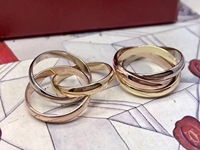 Bague tendance en acier inoxydable trois couleurs avec diamants, design de marque Fashion Cart, pour femmes et hommes