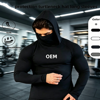 Logo personnalisé à capuche cyclisme couche de base chemise taille US élastique Polyester Compression pour la pêche escalade course GYM entraînement printemps