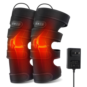 Fabrikpreis Neopren Grau/Schwarz 4-Motoren Vibrationsmassage Konvektionsheizung Extra-Große Kniebandage Wickelgurt Elektrisch - Product Image 1