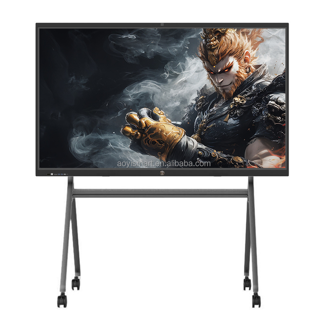 65/75/85 Inch 4K Android 14 with Ops Computer Interactive Whiteboard LCD Display Movable Stand Educational Equipment OEM Factory