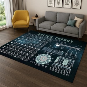 Alfombra musical con tabla de teoría de acordes de guitarra para dormitorio, sala de estar, sofá, felpudo, decoración de cocina, alfombra antideslizante para área de juegos infantil - Product Image 2