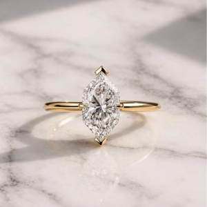 Round Lab Grown Diamond <b>Solitaire</b> Engagement <b>Ring</b> Rose Gold Plated IGI Certified Luxury Wedding & Party Jewelry - Product Image 1