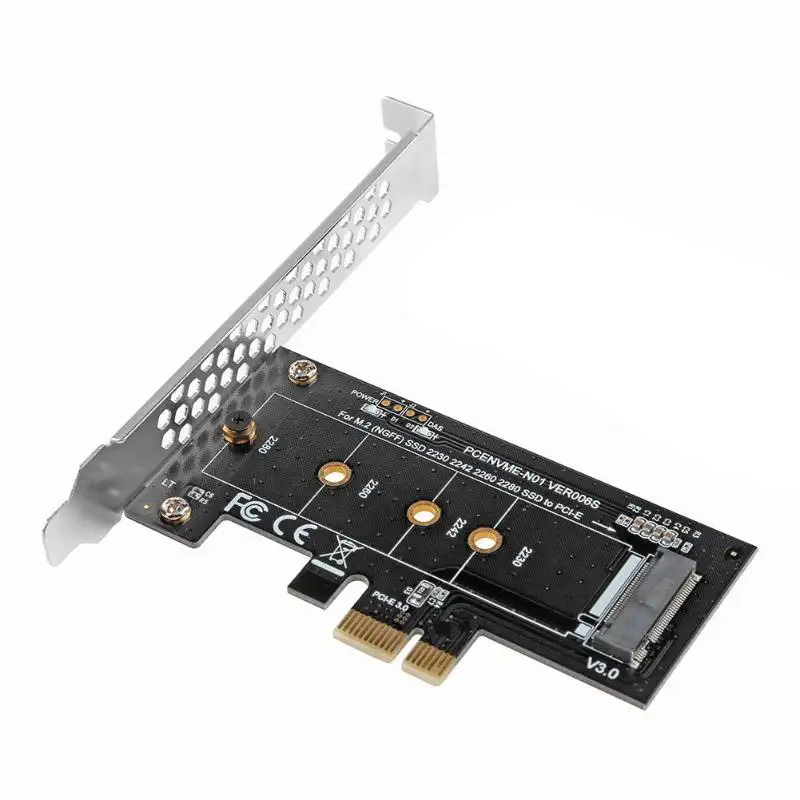 محول فتحة مفتاح, PCI-E 3.0x1 إلى M.2 NVMe M محول فتحة مفتاح مع حامل منخفض المستوى لـ PM961 960EVO SM961 PM951 M2 SSD