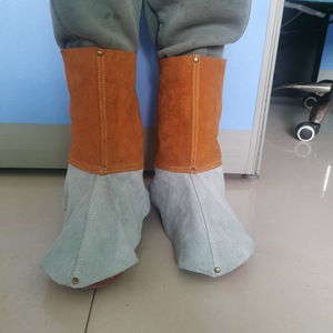Protezione per Gambe da Saldatura in Pelle Bovina di Secondo Strato Senza Chiusura Leggera Traspirante Morbida Ignifuga Resistente alle Alte Temperature - Product Image 5