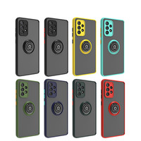 Coque Arrière Rigide Mate en TPU PC avec Anneau Support Métallique pour Samsung Galaxy A16 A06 S25 Plus A17 A07 S26 Ultra A37 A57