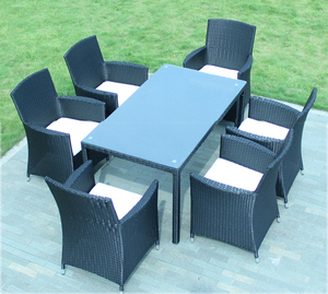 Conjunto de muebles de jardín de mimbre <span class=keywords><strong>Ratan</strong></span> con silla de comedor y mesa. - Product Image 5