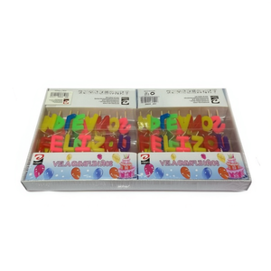 Candele Colorate a Forma di Lettera VELAS 12 Pezzi Decorazioni per Torte di Compleanno - Product Image 1