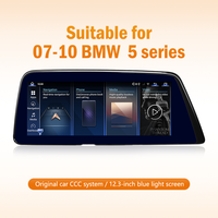 Pantalla de Navegación para Vehículo de 12.3'' HD con Diseño de Cuchilla para BMW Serie 5 2007-2010, Sistema CCC, Bluetooth, Funciones Originales del Auto