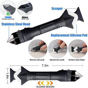 3 in 1 Silicone Remover Sealant Smooth Scraper Caulk Finisher Grout Kit Tools Floor Mould Removal Hand Tools Set - Product Image 4