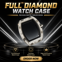 Montre Tonneau Haut de Gamme pour Homme 6701 Entièrement Sertie de Diamants, Mouvement Squelette Intégré, Verre Saphir Courbé, Montre Sport Décontractée
