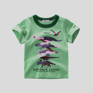 Personnalisé 2021 nouveaux enfants vêtements d'été <span class=keywords><strong>camouflage</strong></span> dessin animé dinosaure imprimé 100% coton enfants garçon à manches courtes T-<span class=keywords><strong>shirt</strong></span> - Product Image 6