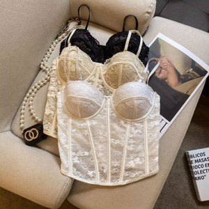 Neo Trang Phục Sexy Kiểm Soát Công Ty Lụa Thoáng Khí Push-up Ngực Định Hình Độn Xương Cá Áo Ngực Corset Ống Top Hot Cô Gái Ren - Product Image 3