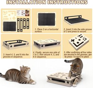 Wooden <strong>Cat</strong> <strong>Scratch</strong> Puzzle Enrichment <strong>Box</strong> <strong>Cat</strong> Nail File Enrichment <strong>Box</strong> with Sandpaper Inside Stress Free <strong>Cat</strong> Nail File <strong>Box</strong> - Product Image 5