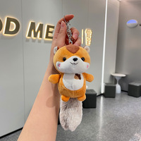 Dessin animé en peluche sac à dos pendentif mariage poupée en gros en peluche petit écureuil animaux poupée porte-clés