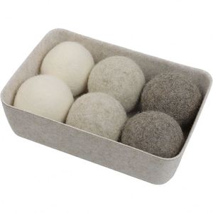 Boules de dessiccateur de feutre de laine organique écologiques de vente chaude boule blanche grise pour la taille de nettoyage de blanchisserie 7cm - Product Image 4